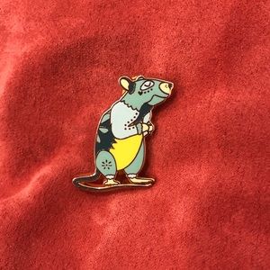 Teal rat enamel lapel pin